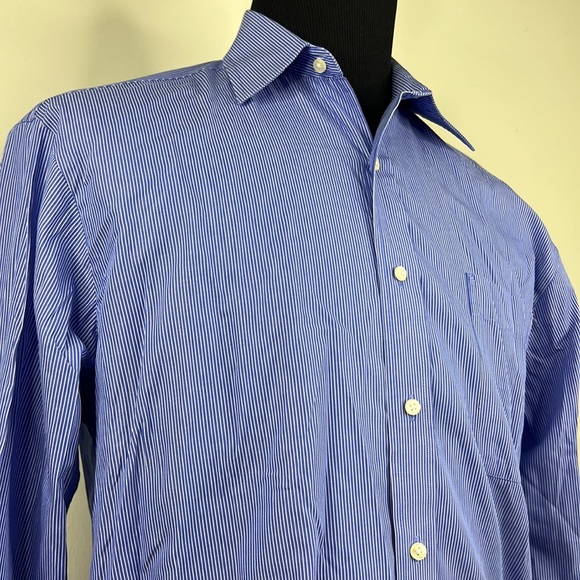TOMMY HILFIGER Blue Stripe Casual Button Down Shirt 16 - Picture 2 of 6
